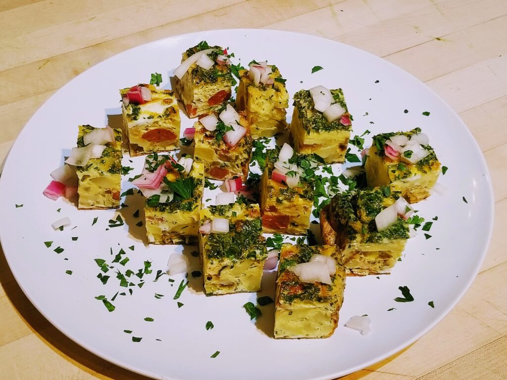 a plate of food on a table