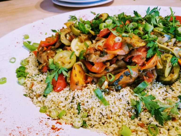 a plate of food with broccoli