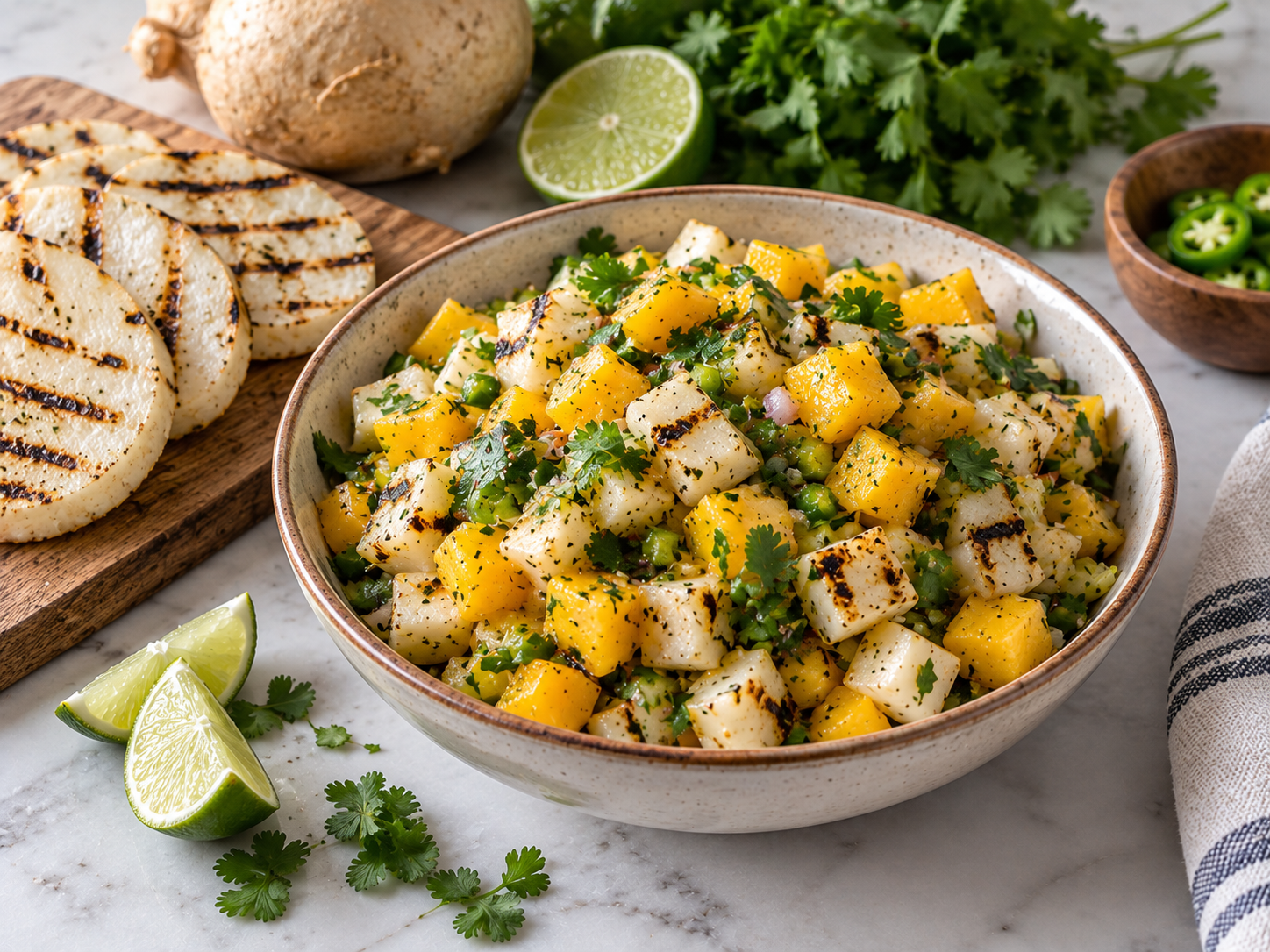 Grilled Jicama and Mango Salsa
