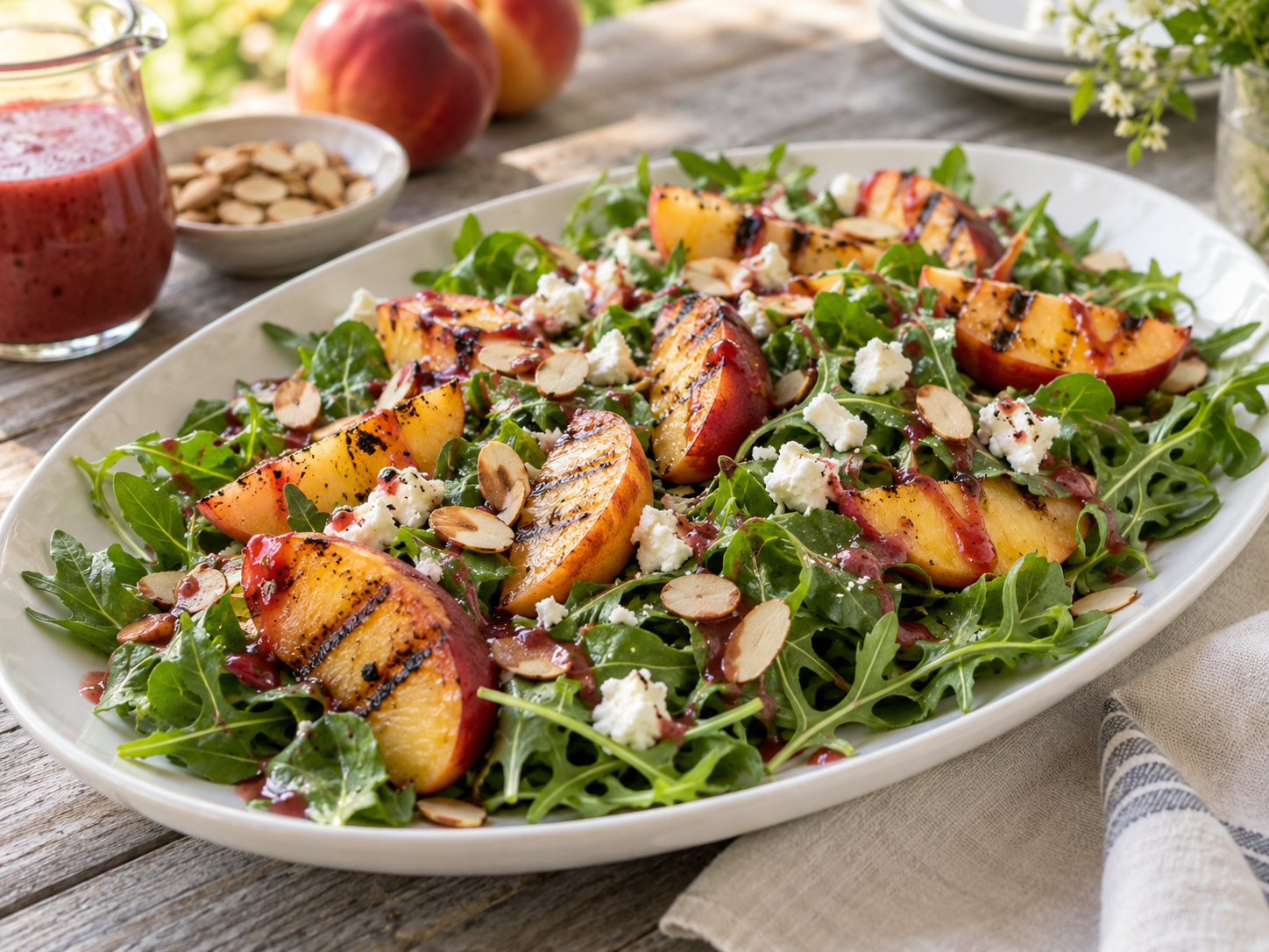 Grilled Stone Fruit and Arugula Salad