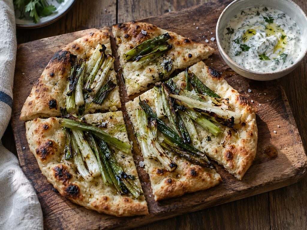 Spring Onion Grilled Flatbread