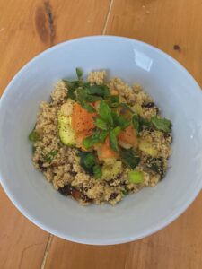 a plate of food with broccoli