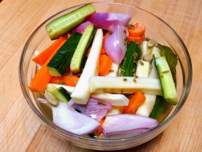 a bowl of food on a table